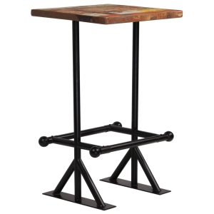 Masă de bar, lemn masiv reciclat, multicolor, 60 x 60 x 107 cm - Img 6