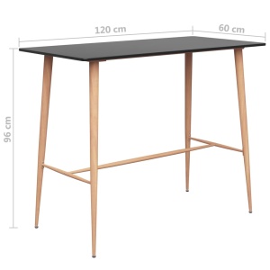 Masă de bar, negru, 120 x 60 x 96 cm - Img 5