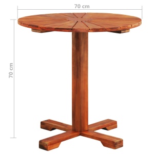 Masă de bistro, 70 x 70 cm, lemn masiv de acacia - Img 5