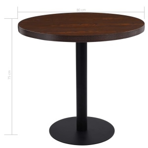 Masă de bistro, maro inchis, 80 cm, MDF - Img 5