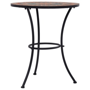 Masă de bistro mozaic, portocaliu/gri, 60 cm, ceramică - Img 2