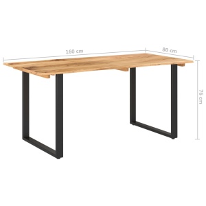 Masă de bucătărie, 160 x 80 x 76 cm, lemn masiv de acacia - Img 6