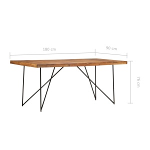 Masă de bucătărie, 180 x 90 x 76 cm, lemn masiv de acacia - Img 5