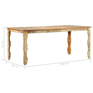 Masă de bucătărie, 180 x 90 x 76 cm, lemn masiv reciclat - Img 4