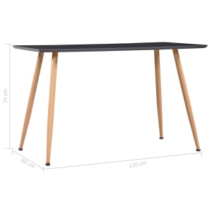 Masă de bucătărie, gri și stejar, 120 x 60 x 74 cm, MDF - Img 5