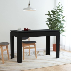 Masă de bucătărie, negru, 120 x 60 x 76 cm, PAL