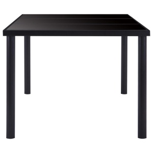 Masă de bucătărie, negru, 160 x 80 x 75 cm, sticlă securizată - Img 3