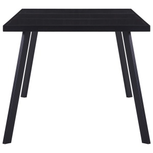 Masă de bucătărie, negru, 160 x 80 x 75 cm, sticlă securizată - Img 3