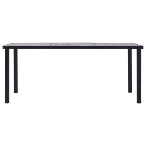 Masă de bucătărie, negru &amp; gri beton, 200 x 100 x 75 cm, MDF - Img 2