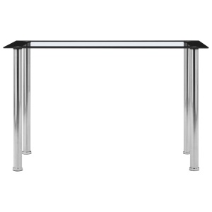 Masă de bucătărie, negru/transparent, 120 x 60 x 75 cm, sticlă - Img 2