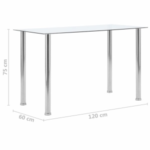 Masă de bucătărie, transparent, 120x60x75 cm, sticlă securizată - Img 5