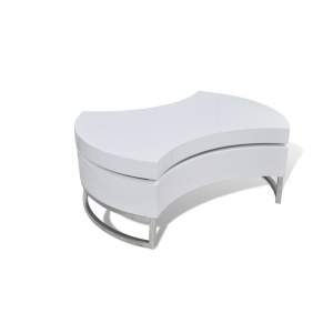 Masă de cafea cu sistem depozitare high-gloss, Alb - Img 2