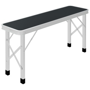 Masă de camping pliabilă cu 2 bănci, gri, aluminiu - Img 5