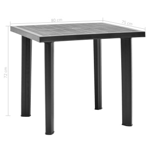 Masă de grădină, antracit, 80 x 75 x 72 cm, plastic - Img 5