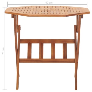 Masă de grădină pliabilă, 90 x 75 cm, lemn masiv de acacia - Img 7