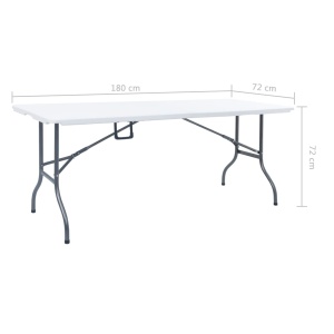 Masă de grădină pliabilă, alb, 180 x 72 x 72 cm, HDPE - Img 7