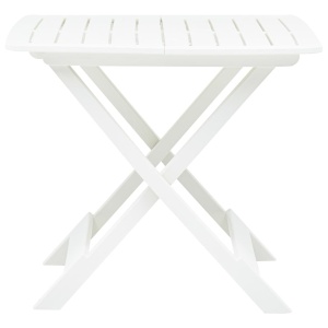 Masă de grădină pliabilă, alb, 79 x 72 x 70 cm, plastic - Img 3