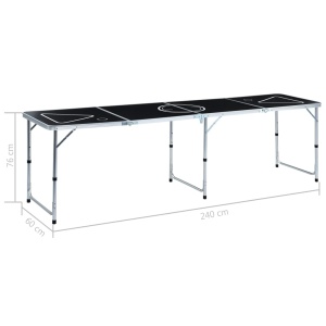 Masă de joc cu bere tip ping pong, pliabilă, negru, 240 cm - Img 9