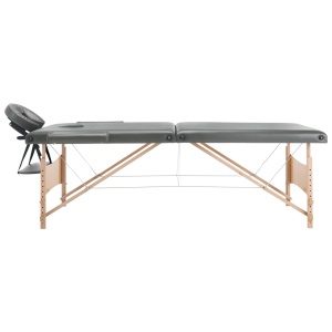 Masă de masaj cu 2 zone, cadru din lemn, antracit, 186 x 68 cm - Img 10