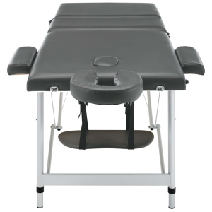 Masă de masaj cu 3 zone, cadru aluminiu, antracit, 186 x 68 cm - Img 4