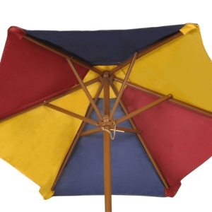 Masă de picnic pentru copii cu bănci &amp; umbrelă, lemn multicolor - Img 5
