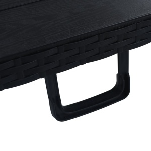 Masă grădină pliabilă, negru, 180x75x72 cm, HDPE imitație ratan - Img 4