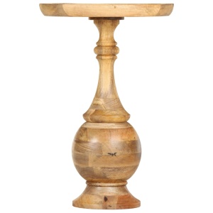 Masă laterală rotundă, 43 x 43 x 66 cm, lemn masiv de mango - Img 2