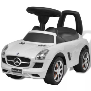 Mașină pentru copii fără pedale Mercedes Benz Alb