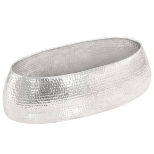 Măsuță cafea, argintiu, 100x50x28 cm aluminiu bătut la ciocan - Img 4