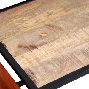 Masuță cafea cu suport reviste din piele naturală, 110x50x45 cm - Img 6