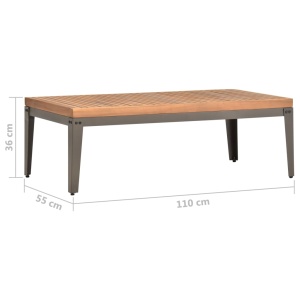 Măsuță de cafea de grădină, 110x55x36 cm, lemn masiv acacia - Img 5