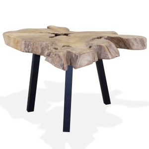 Măsuță de cafea din lemn de tec natural, 80 x 70 x 38 cm - Img 4