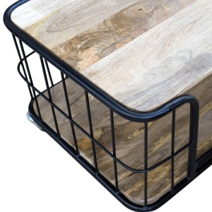 Măsuță de cafea din lemn solid de mango 100x50x35 cm - Img 6