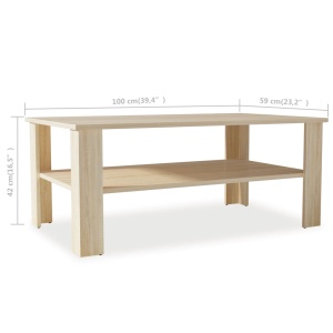 Măsuță de cafea din PAL, 100 x 59 x 42 cm, culoarea stejarului - Img 5