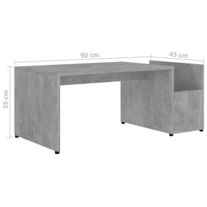 Măsuță de cafea, gri beton, 90 x 45 x 35 cm, PAL - Img 5