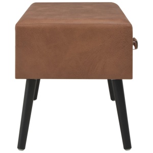 Măsuță de cafea, maro inchis, 80 x 40 x 46 cm, piele ecologică - Img 8