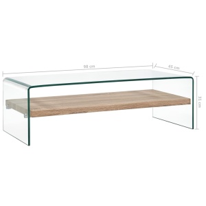 Măsuță de cafea, transparent, 98x45x31 cm, sticlă securizată - Img 5