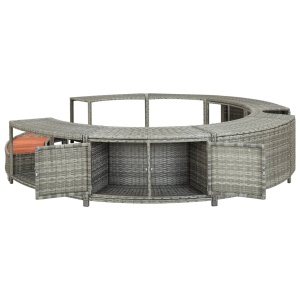 Mobilier de jacuzzi, gri, poliratan - Img 8