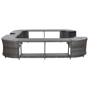 Mobilier de jacuzzi pătrat, gri, 268 x 268 x 55 cm, poliratan - Img 4