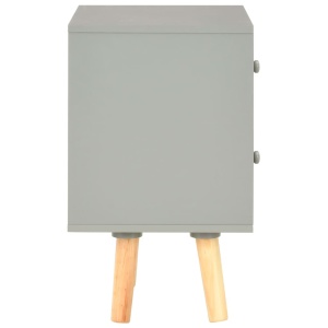 Noptiere, 2 buc., gri, 40 x 30 x 50 cm, lemn masiv de pin - Img 8