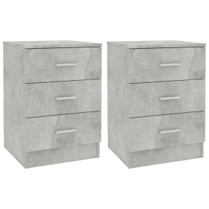 Noptiere, 2 buc., gri beton, 38 x 35 x 56 cm, PAL - Img 2