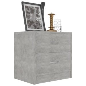 Noptiere, 2 buc., gri beton, 40 x 30 x 40 cm, PAL - Img 3