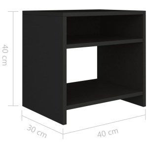 Noptiere, 2 buc., negru, 40 x 30 x 40 cm, PAL - Img 6