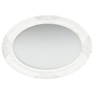 Oglindă de perete in stil baroc, alb, 50 x 70 cm - Img 3