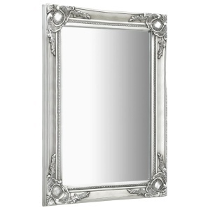 Oglindă de perete in stil baroc, argintiu, 50 x 80 cm - Img 3