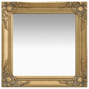 Oglindă de perete in stil baroc, auriu, 50 x 50 cm