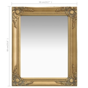 Oglindă de perete in stil baroc, auriu, 50 x 60 cm - Img 5