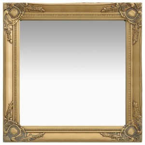 Oglindă de perete in stil baroc, auriu, 60 x 60 cm