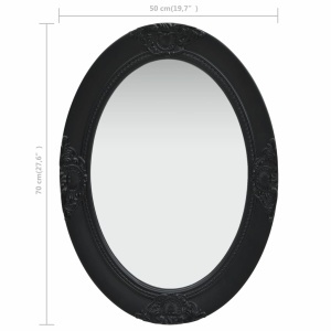 Oglindă de perete in stil baroc, negru, 50 x 70 cm - Img 5