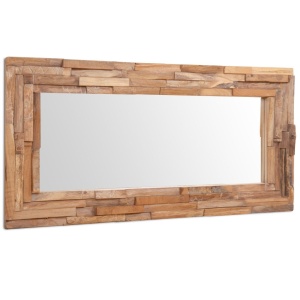 Oglindă decorativă din lemn de tec, 120 x 60 cm, dreptunghiular - Img 8